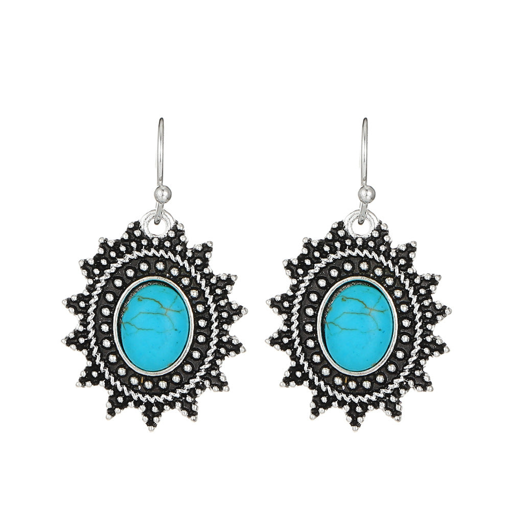 Wholesale Colorful gemstone earrings turquoise earrings