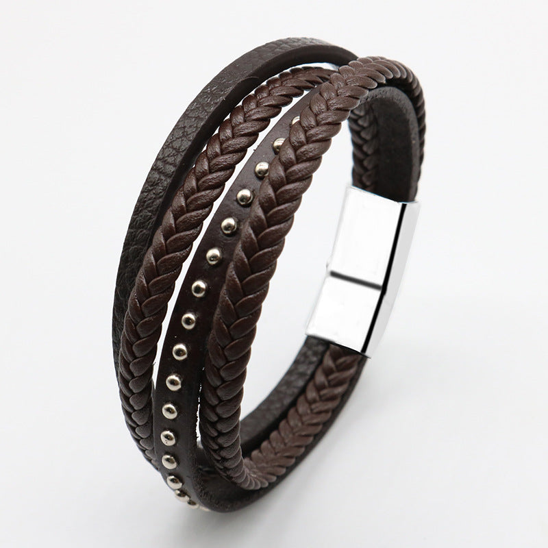 Wholesale Genuine Leather Willow Nail Leather Bracelets