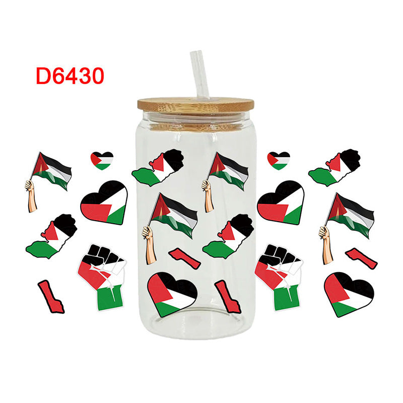 Wholesale Freedom and Peace Flag Series  16oz Cup UV DTF Wraps