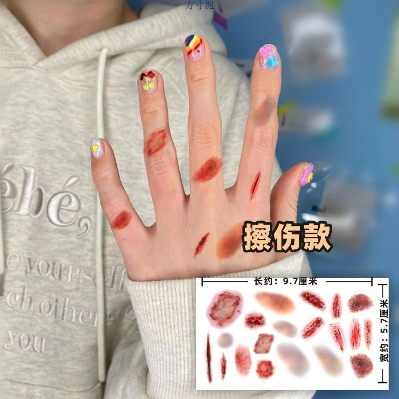 Wholesale  tattoo paste simulation bleeding fake wound bite  suture  party bar makeup face paste