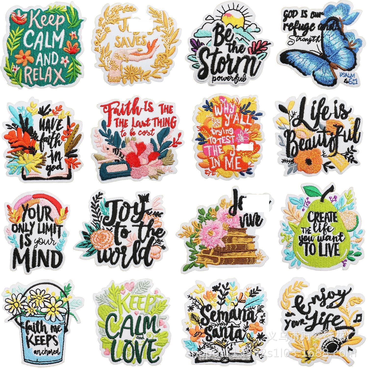 Wholesale Inspirational Embroidered Patch Alphabet Motto Clothing Decorative Accent For Resale