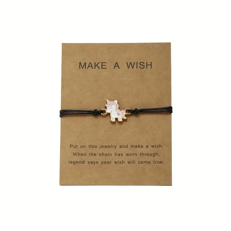 Wholesale Animal alloy pendant with adjustable hand woven bracelet