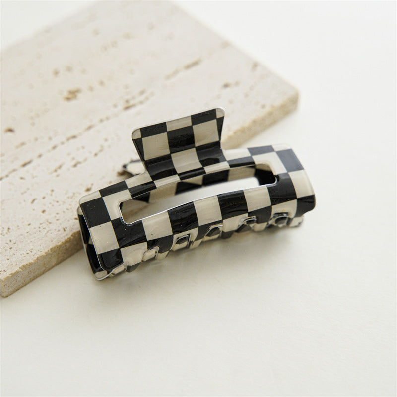 Wholesale Colorful Checkerboard Shark Clip Acrylic Hair Clip