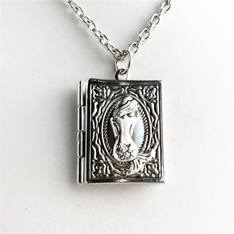 Wholesale book lock necklace, photo lock gift book pendant