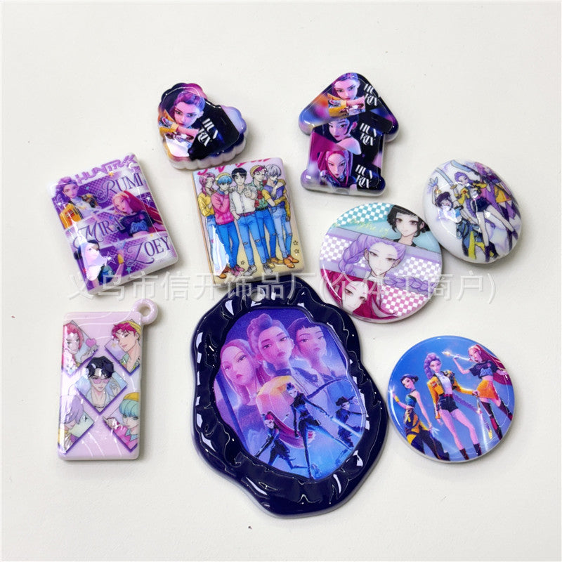 Wholesale 100pcs/pack Through-hole printed devil girl shaped beaded pen OLY Exclusive