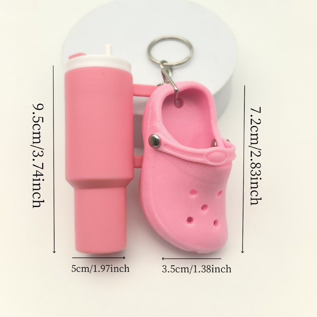 Wholesale New Ice Cup Keychain and Mini Hole Shoes Keychain Combination Pendant Set Can Wrap