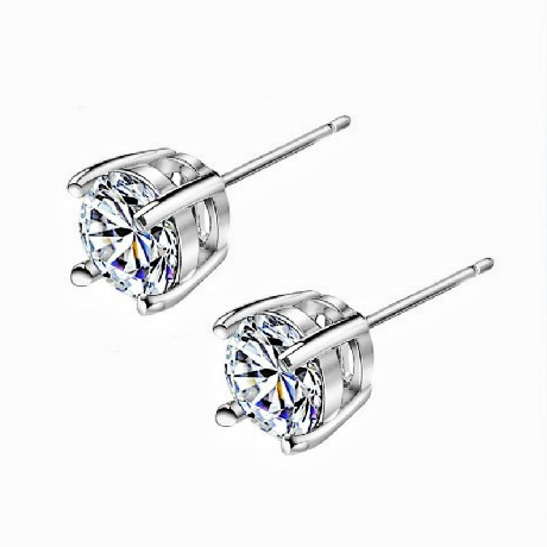 Wholesale Colored zircon four  prong stud earrings