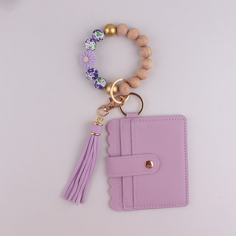 Wholesale Silicone Handmade Beaded Wristlet Keychain