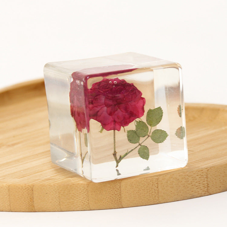 Wholesale 6pcs High Transparent Resin Acrylic Rose Mushroom Dried Fruit Crafts Ornaments