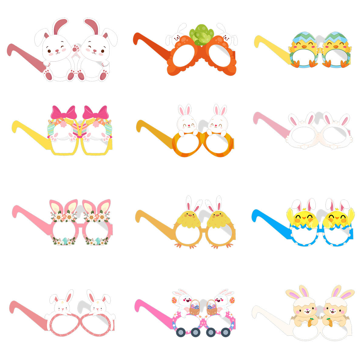 Wholesale Easter  Dress Up Photo Paper  Rabbit Egg Glasses