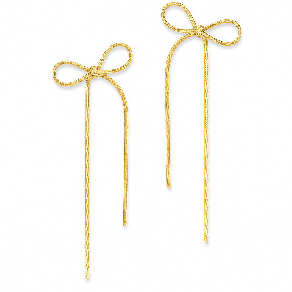 Wholesale Long bow tassel earrings exaggerated earrings