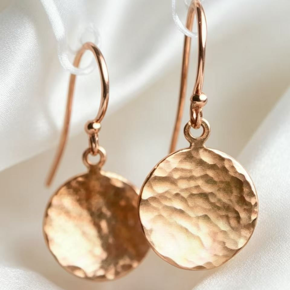Wholesale Alloy Gold Tone Textured Round Disc Earrings Geometric Minimalist Chic Jewelry Accessory For Women Party Gift Boutique Resale
