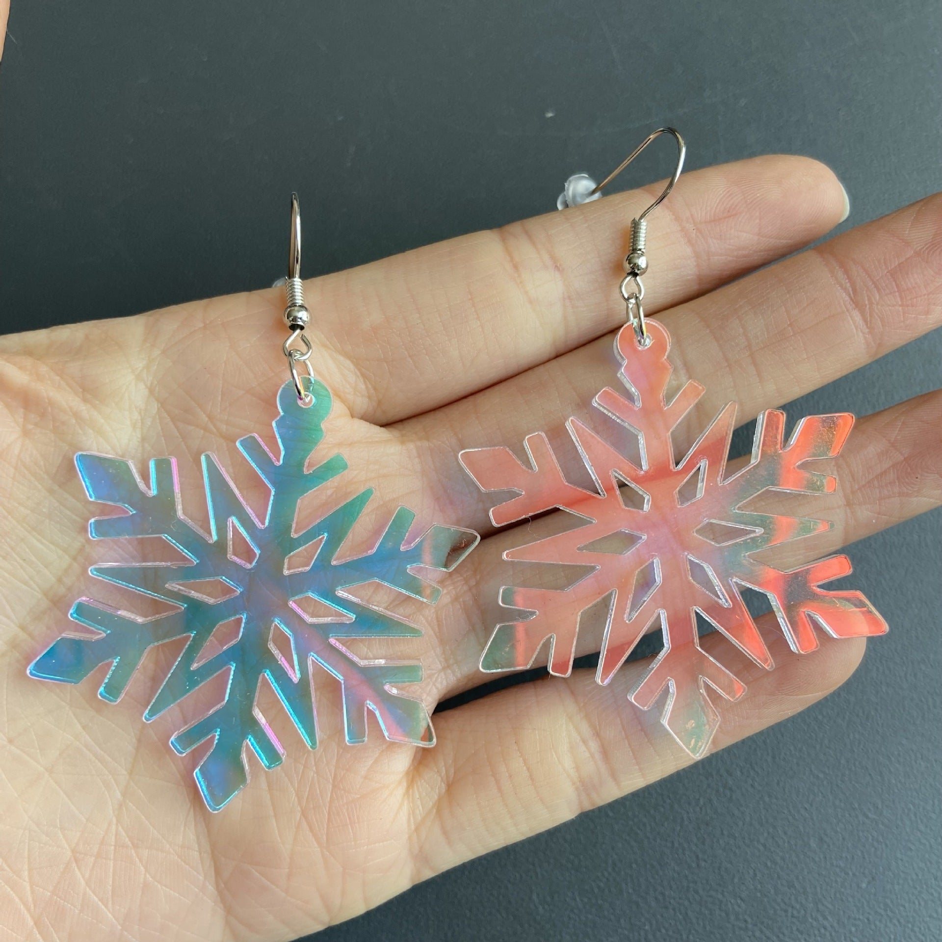 Wholesale Handmade Acrylic Christmas Stud Earrings Snowflake Tree Cookie Characters Party Jewelry Accessory