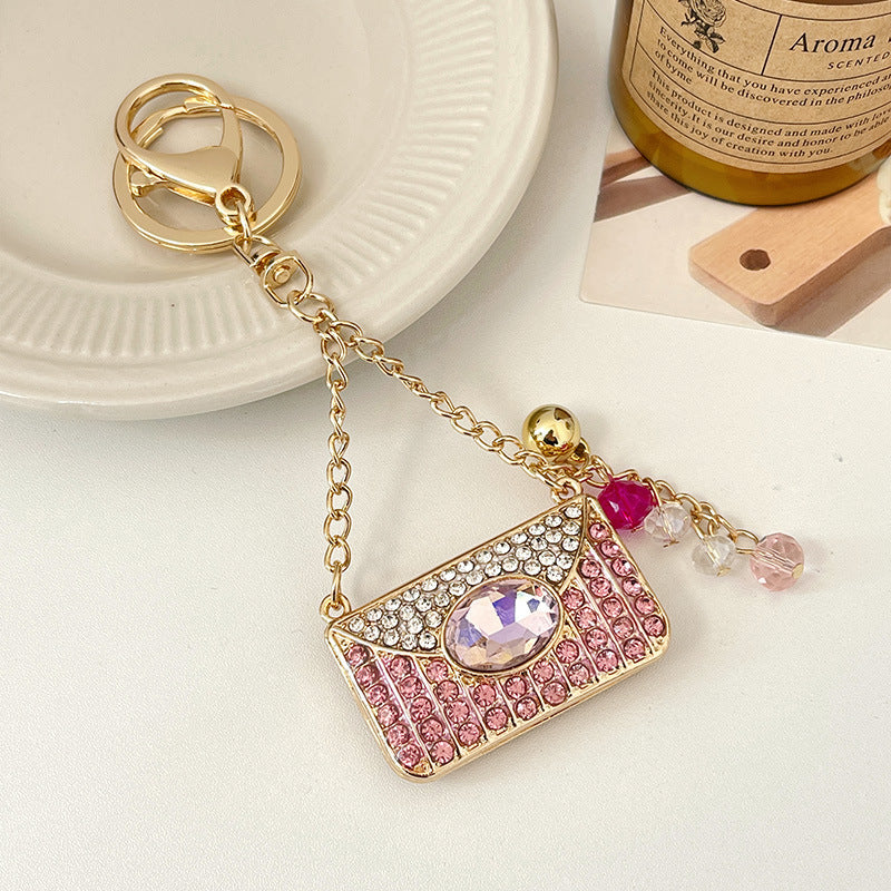 Wholesale Crystal Beaded Bags with Keychain Design