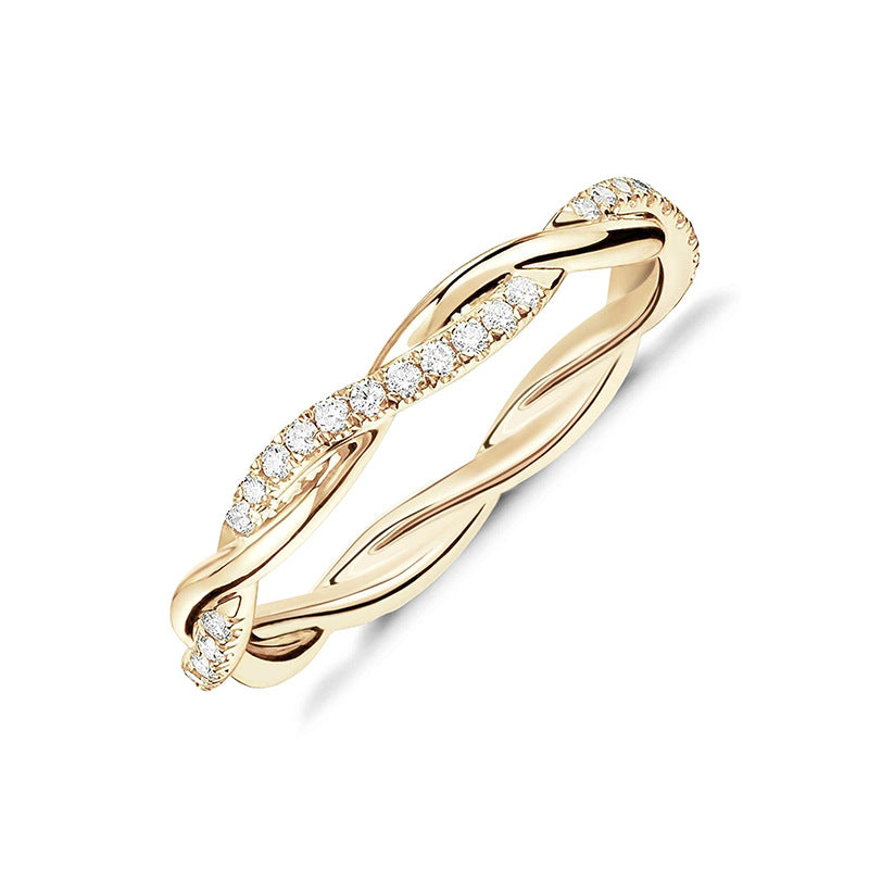 Wholesale Commuter twisted rope zircon exquisite ring