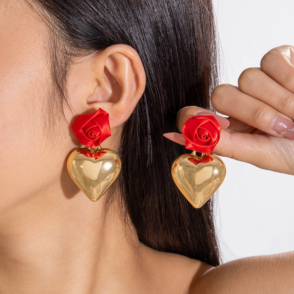 Wholesale Bow Love Valentine' s Day Acrylic Earrings