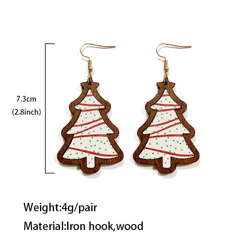 Wholesale Christmas wooden earrings classic wooden earrings
