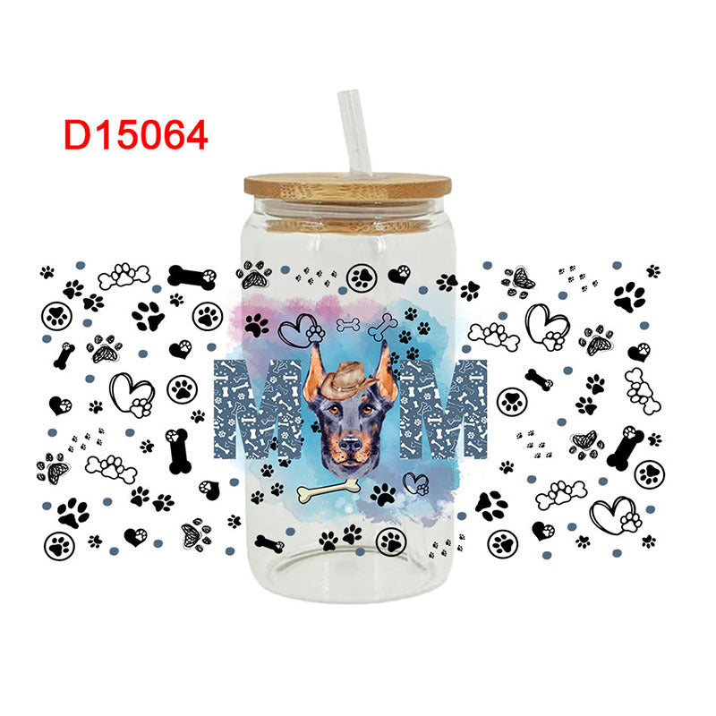 Wholesale  Black and white cat cartoon 16oz Cup UV DTF Wraps