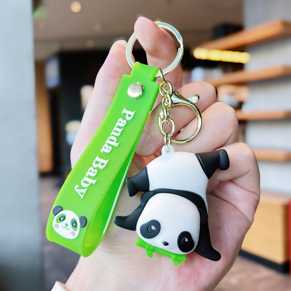 Wholesale Giant Panda Holding Bamboo Keychain