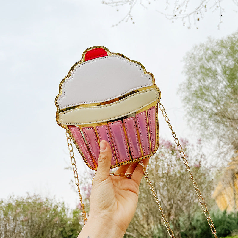 Wholesale PU Cartoon Cute Ice Cream Single Shoulder Diagonal Cross Chain Bag