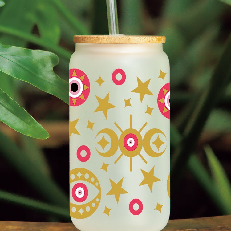 Wholesale  Little blue flower 16oz Cup UV DTF Wraps