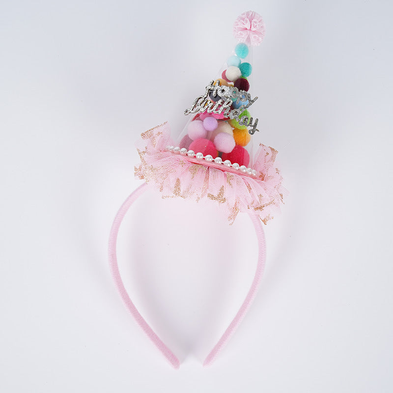 Wholesale Wholesale Dopamine Children's Hair with Yarn Party Princess Girl Hat Headdress