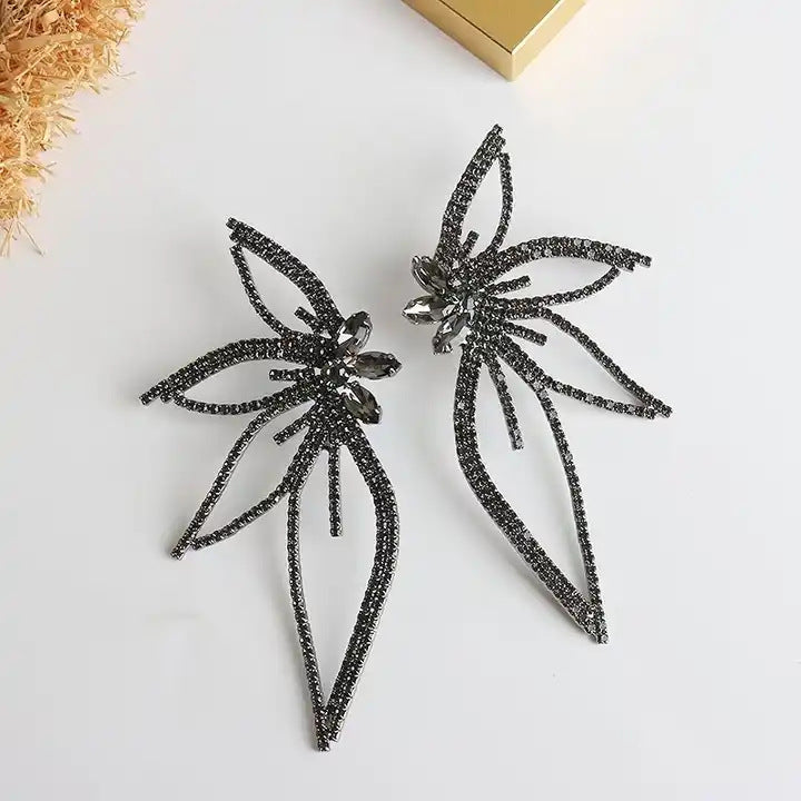 Wholesale Diamond Inlaid Butterfly Girl Alloy Earrings