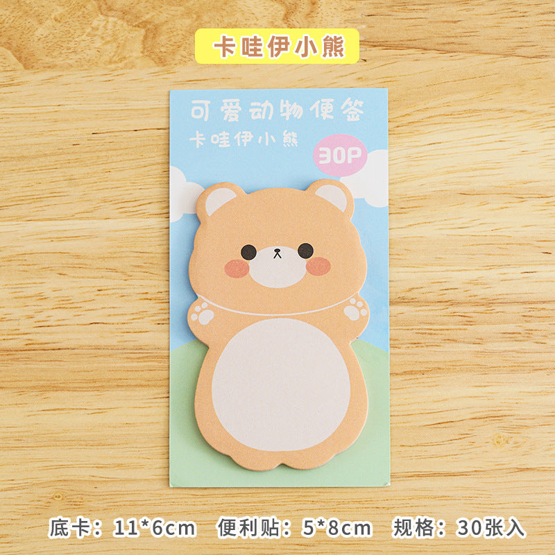 Wholesale Cute cartoon animal-shaped post-it notes