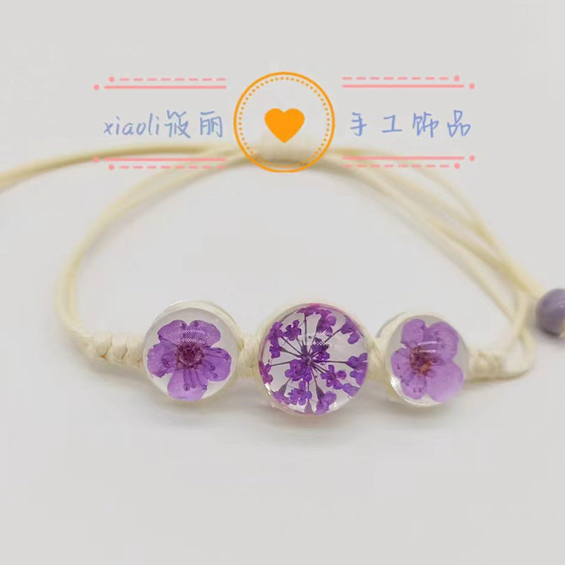 Wholesale Cherry Blossom Hand-woven Real Flower Bracelet