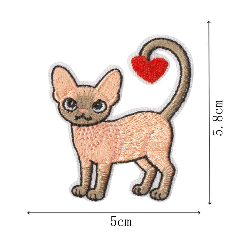 Wholesale 9 Piece Cute Cat Embroidery Patches Iron On DIY Decorative Accent For Clothing Bags