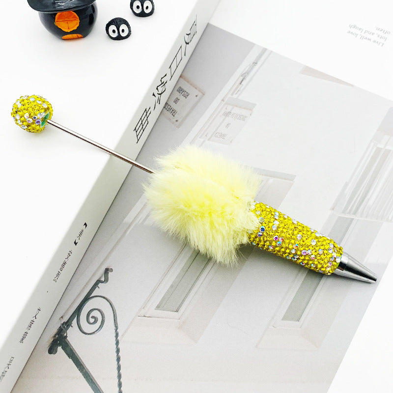 Wholesale wholesale beadable pens Creative plush full of diamond beads