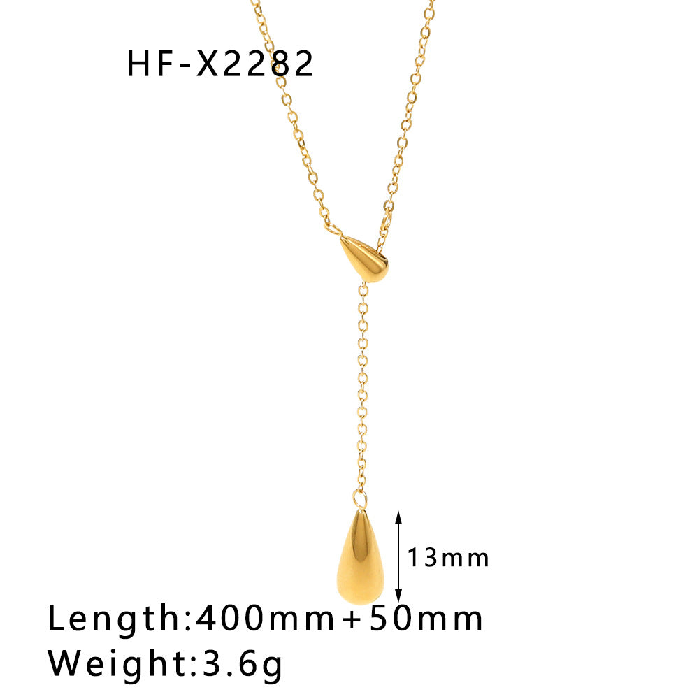 Wholesale Simple Style Special-shaped Heart Drop Zircon Lava Necklaces