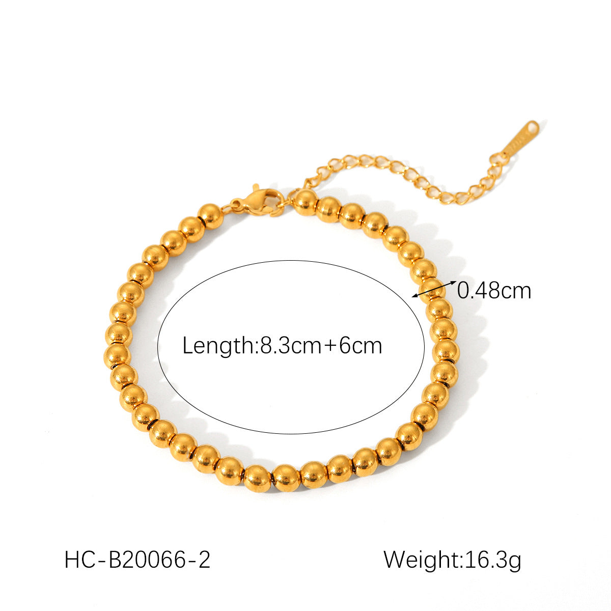 Wholesale Hot Selling 18K Gold Plated Bracelet Stainless Steel Bracelet Female INS Style Fashion Ball Ball Chain Handmade Chain Jewelry