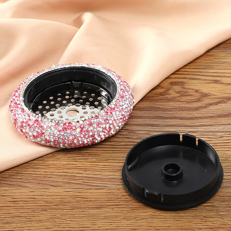 Wholesale Baby's Breath Car Ornament Base Diamond-encrusted Metal Aromatherapy Box