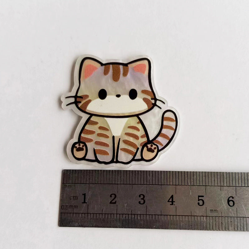 Wholesale  10pcs Illustration Style Cat Acrylic Accessories