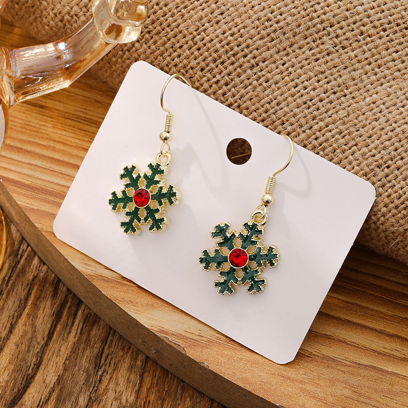 Wholesale Christmas snowflake candy bell reindeer earrings