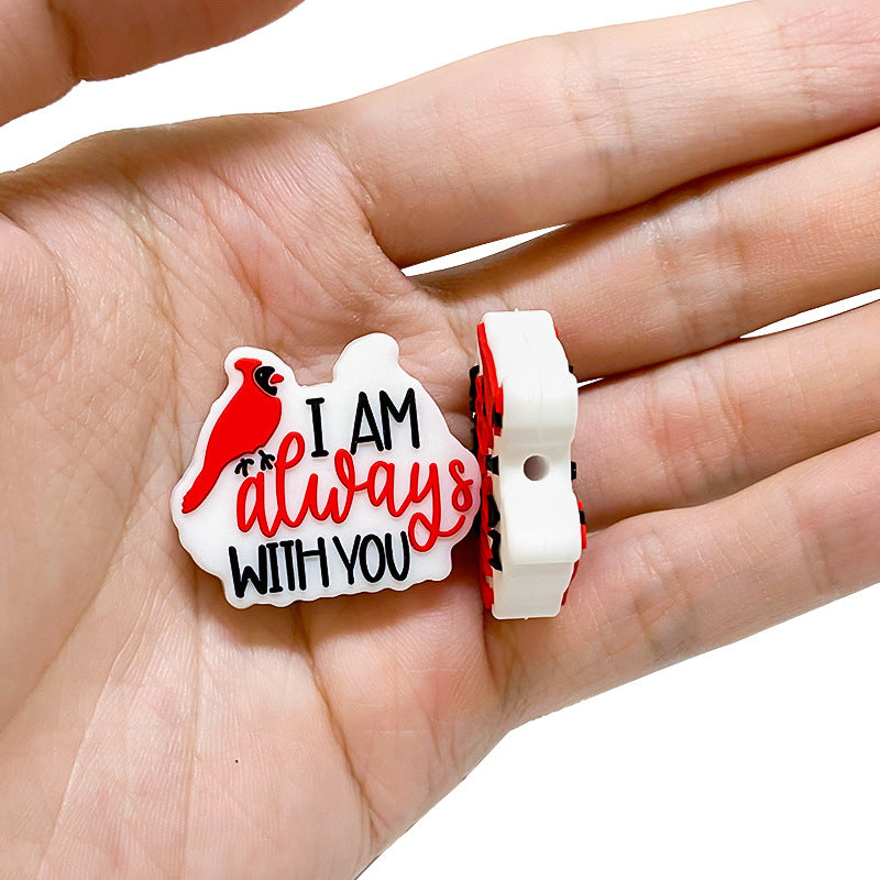 Wholesale 10pcs Parrot Animal Silicone Cartoon Creative Accessories Baby Pacifier Chain Beads