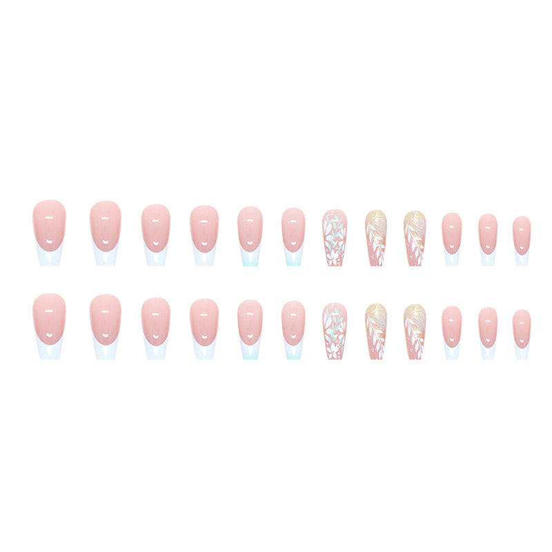 Wholesale Green Spring Summer Gold Sparkling Nail Stickers