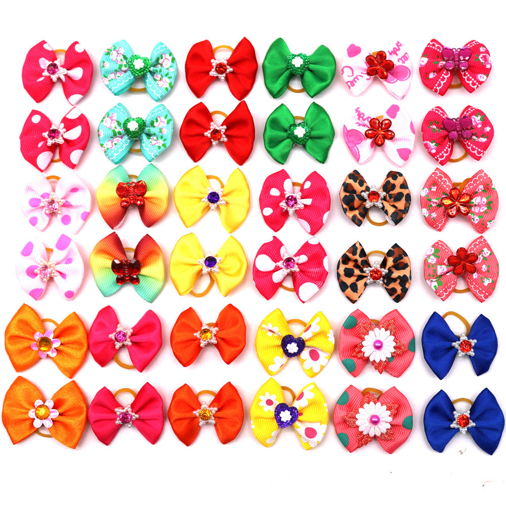 Wholesale Dog Pet Bow Rubber Band Hair Ring