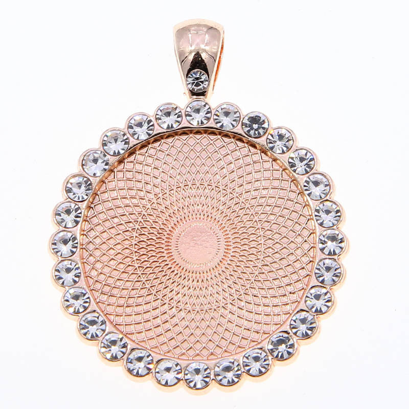 Wholesale100PCS/PACK Alloy 25mm Round Time Gemstone Dot Diamond Base