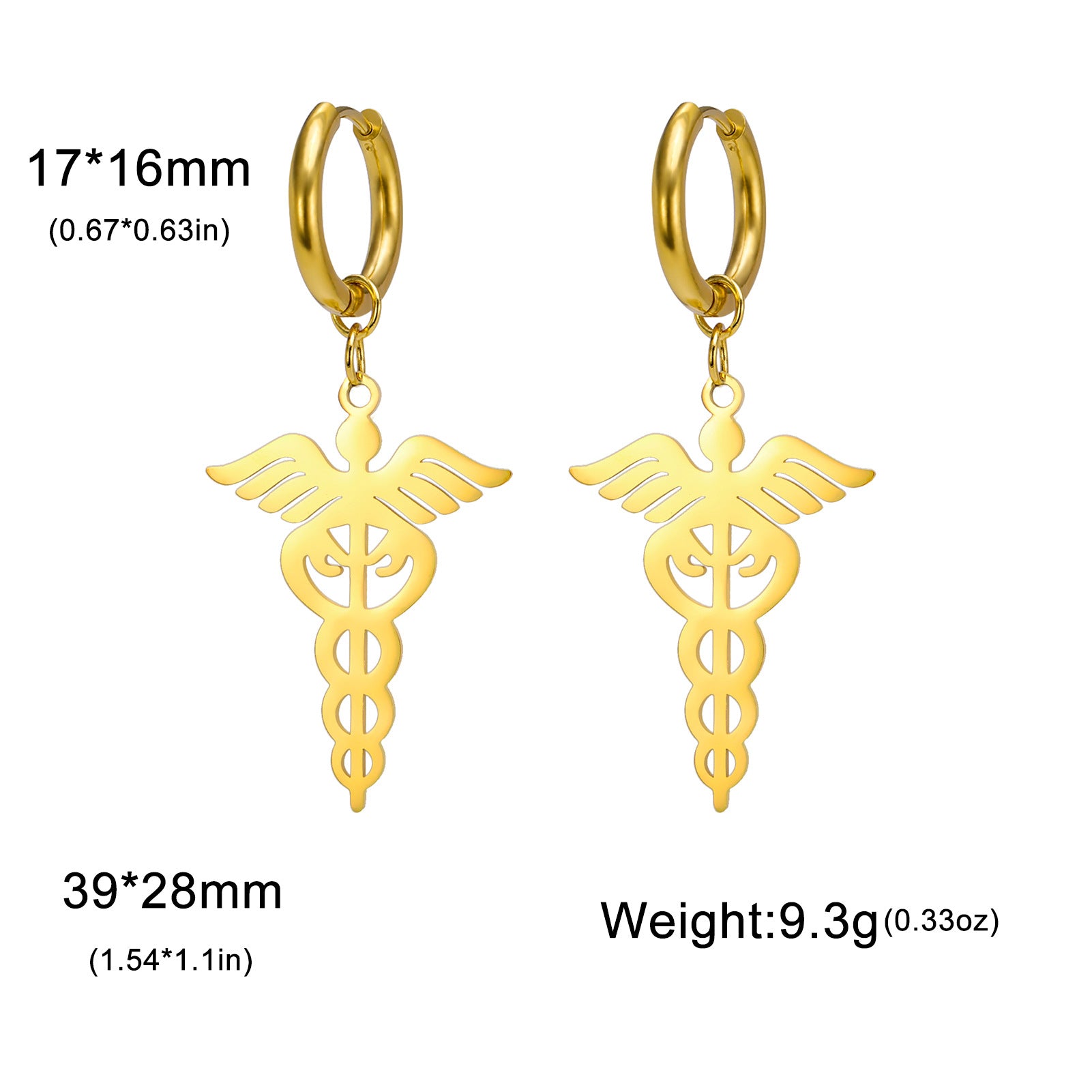 Wholesale Vintage ear hook 304 stainless steel scepter pendant earrings
