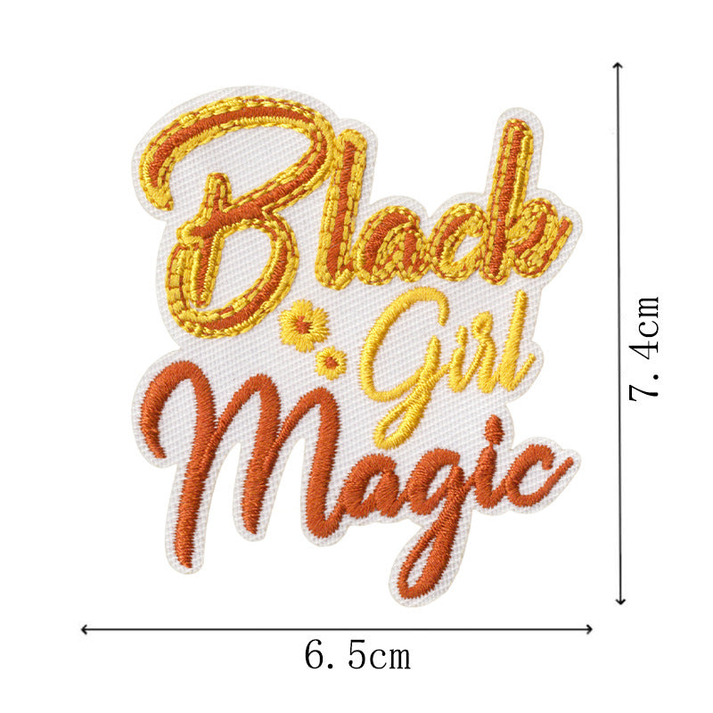 Wholesale Embroidered Patch With Black Independence Day Design Sew On Decorative Badge For Coats Casual Craft Supply For Resale