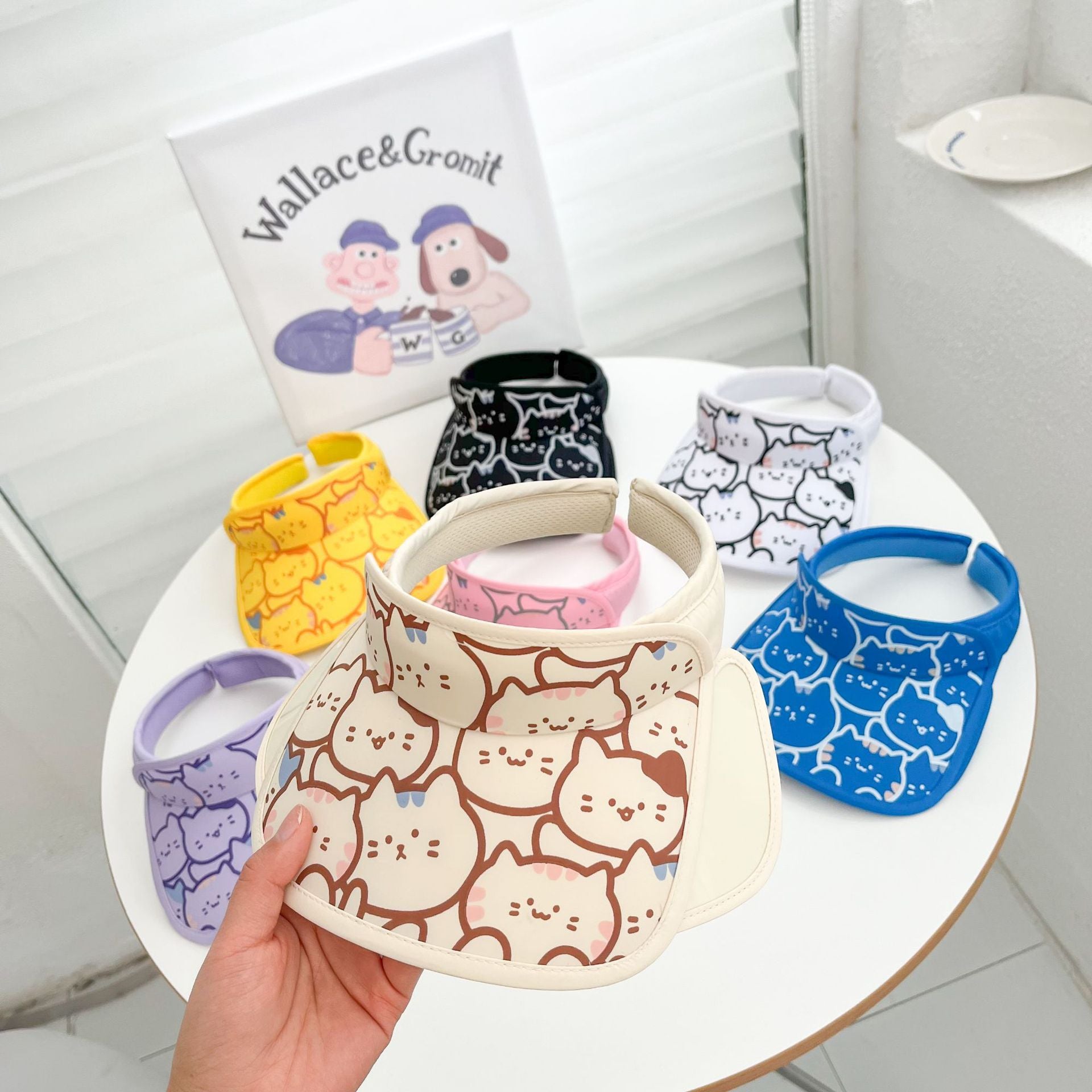 Cartoon de algodón para niños de verano al por mayor Big Brim Sunshade Top de copa vacía