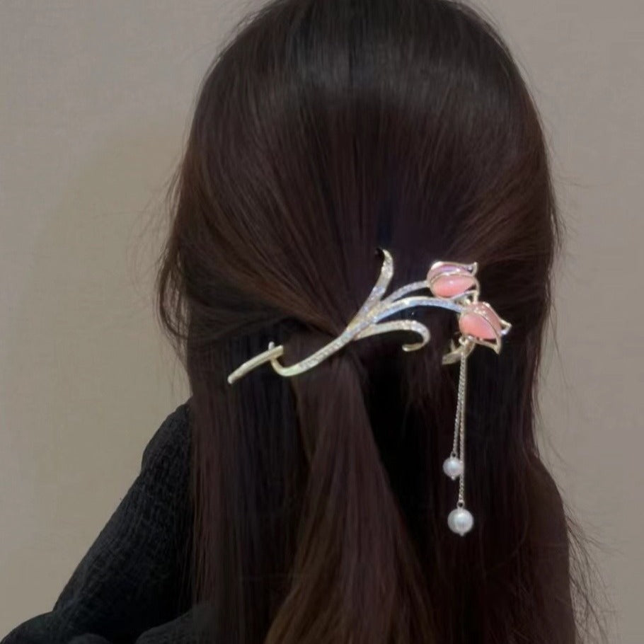 Wholesale Cat' s Eye Tulip Tassel Hairpin Headdress