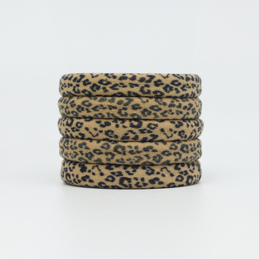 Wholesale Women's Hair Ring Leopard Print Towel Ring Ponytail High Elastic Hair Rope