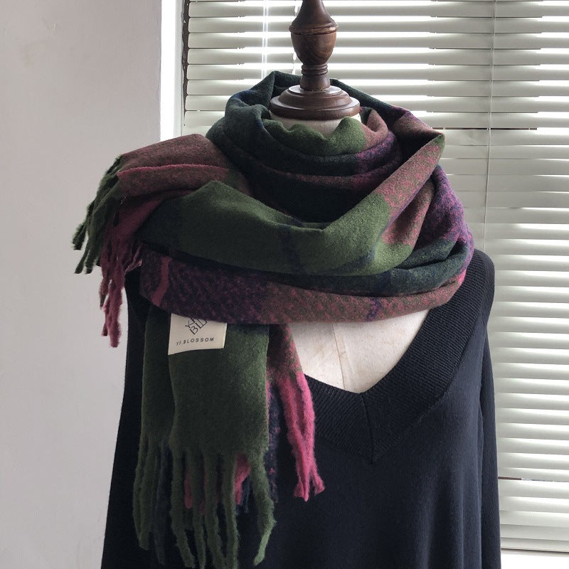 Wholesale Winter Thickened Warm Checked Scarves