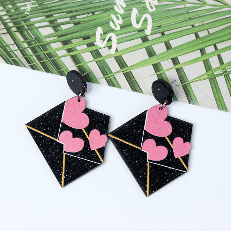 Wholesale Valentine's Day Love Envelope Acrylic Earrings