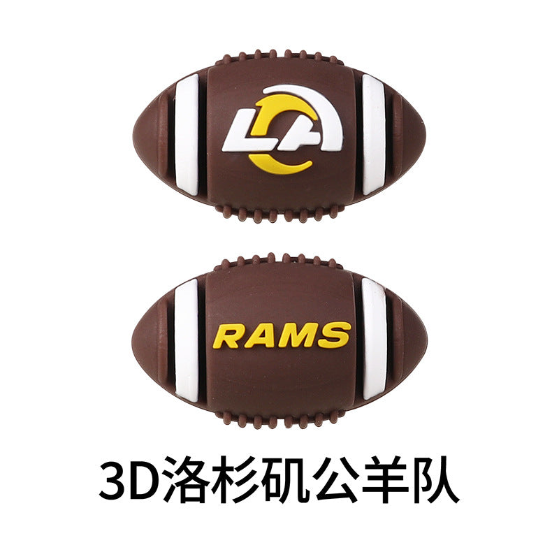 Wholesale 20pcs/pack  Rugby team logo silicone 3D Focal Beads