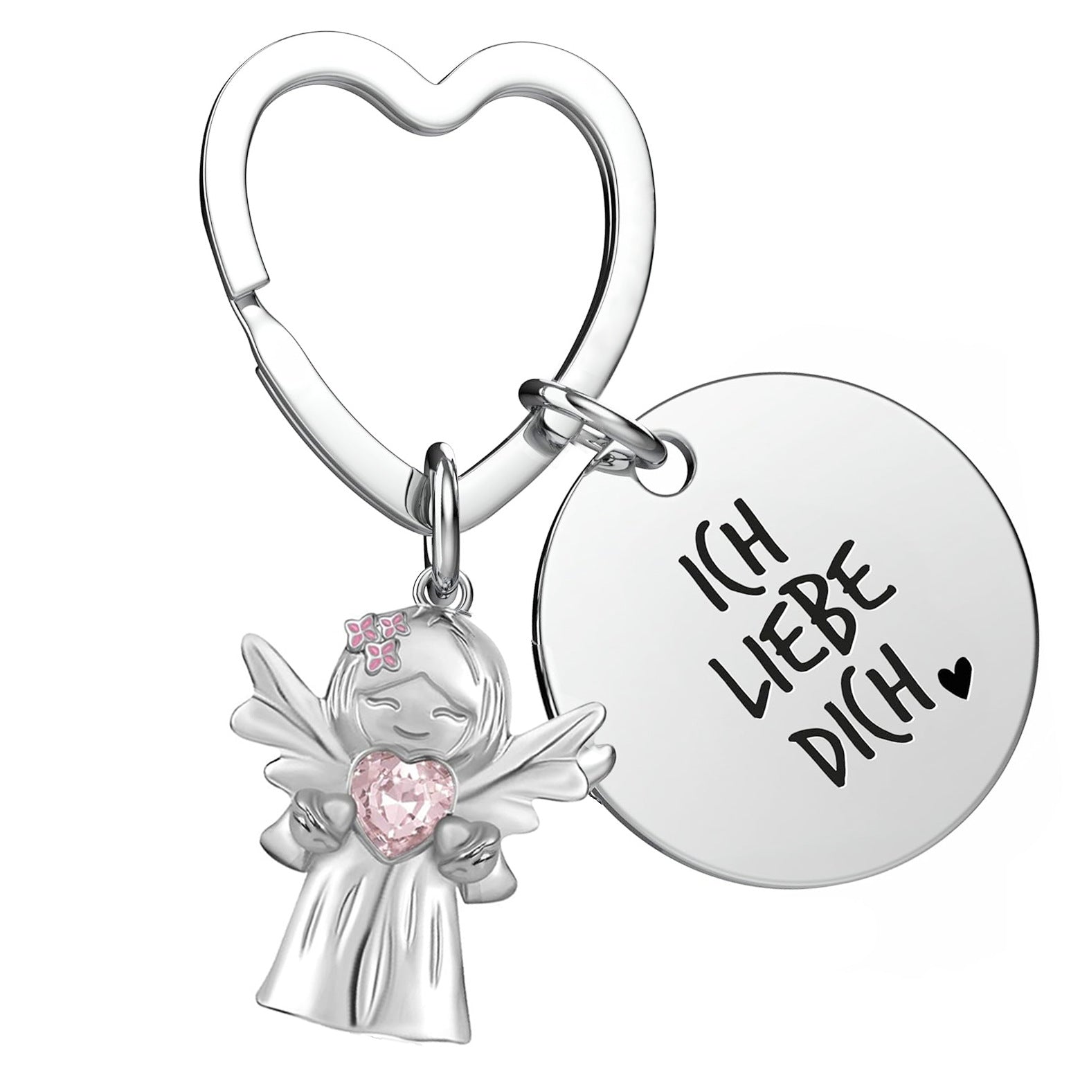 Wholesale  Smile Guardian Angel Jewelry Zircon  Love Alloy Keychain