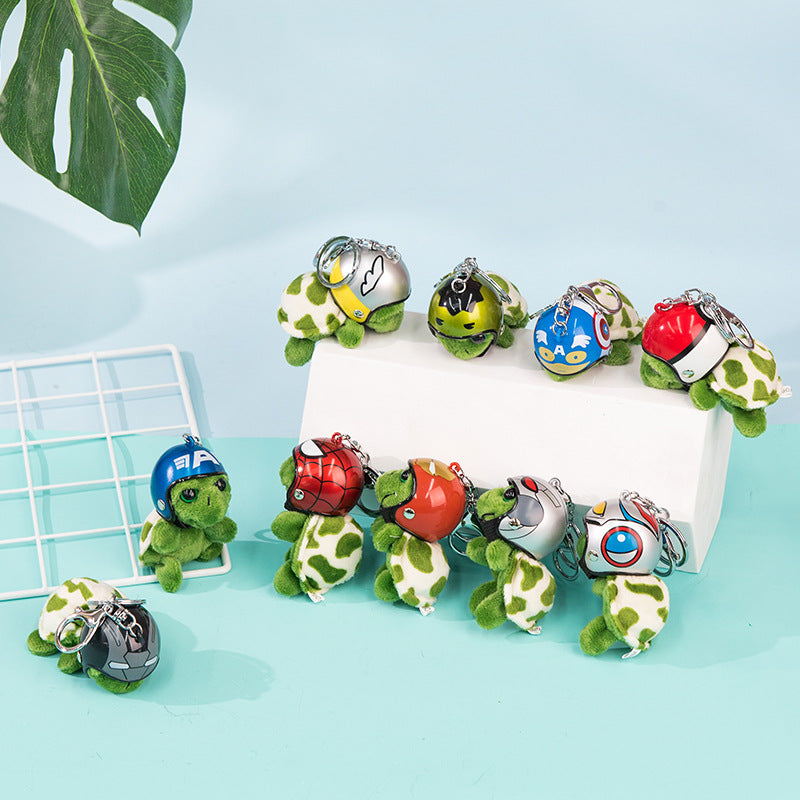 Wholesale Helmeted Turtle Cute Plush Turtle Accessory Keychain
